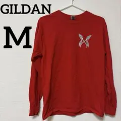 GILDAN 赤 【M】長袖カットソー トレーナー トップス