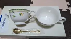 NARUMI ティーカップセット 花柄 2個（スプーン2本付）