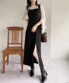 1回着用 NICE CLAUP スリットキャミワンピ