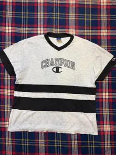 Champion Vネック Tシャツ グレー ブラック