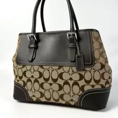 美品 COACH キャリーオール ハンドバッグ シグネチャー 11220