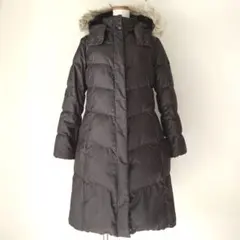美品✨ ユニクロ プレミアム ロング ダウン コート ダークブラウン L