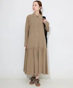 新品　SLOBE IENA♡チョークストライプティアードシャツワンピース