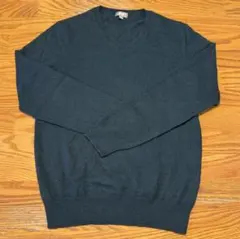UNIQLO カシミアVネックセーター レディースM ダークグリーン