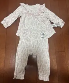 モイモルン 花柄セットアップ 70cm ベビー服綿100%