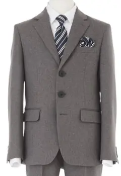 【新品／未使用】スーツ5点セット グレー160cm スーツ上下シャツタイチーフ