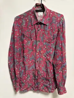 Paul smith ペイズリーフェザーウエスタンシャツ　ペイズリー　レッド