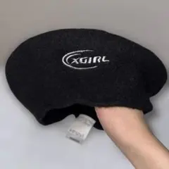 X-girl 黒 ベレー帽 ウール