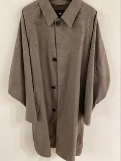 最終値下げ　美品　HARE ブラウン系チェック ステンカラーコート S