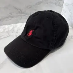 y042017 POLO RALPH LAUREN キャップ　ブラック　ロゴ