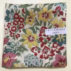 リバティ　ハンカチ　大判　ランチクロス　スカーフ　ボウス　 レッド　花柄