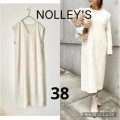 ガジェス Glossy Dress ロングドレスワンピース深V 38アイボリー 