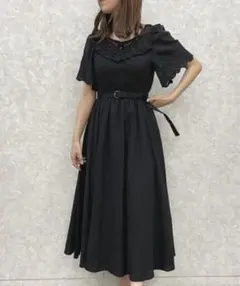 REDYAZEL かぎ針レースマキシ丈フレアワンピース