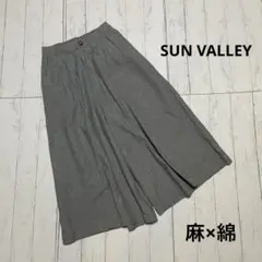 SUN VALLEY ワイドイージーパンツ　ガウチョパンツ　麻×綿　ゆったり
