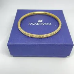 【SWAROVSKI】［ラインストーン バングル］ ゴールド クリスタル パヴェ