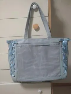 WEGO　レースアップ痛バッグLL　痛バ　トートバッグ　水色　ブルー　サックス