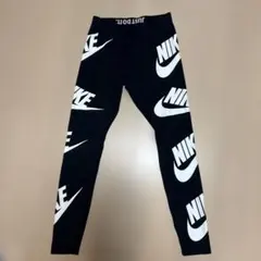 NIKE ロゴプリント ブラックタイツ Lサイズ