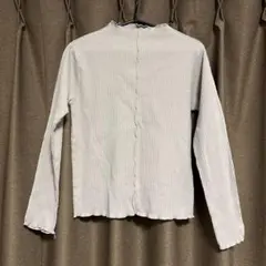 Sugar Spoon ベージュ　パイピング　リブハイネックロングT