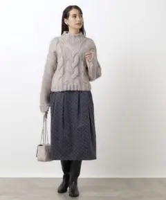 ドットプリント コクーンスカート/コーデュロイのサムネイル