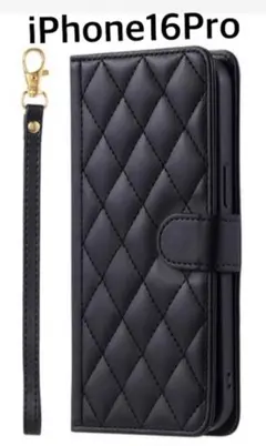 ⭐︎iPhoneケース　16Pro 手帳型　キルティング　おしゃれ　カードコイン入