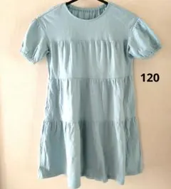 GU　半袖　ティアード　ワンピース 120cm