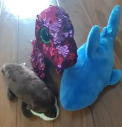 ぬいぐるみ 3点セット サメ 恐竜 カワウソ