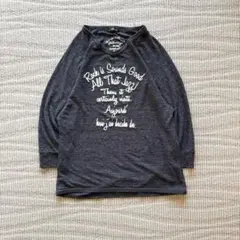 Vintage ダークグレー 長袖 カットソー 七分袖 4L 秋 冬 ゆったり