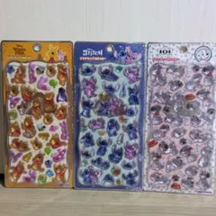 正規品プチドロップステッカー プーさん＆スティッチ＆101匹3点セット