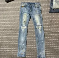 mnml ミニマル　ダメージ加工スキニージーンズ 32