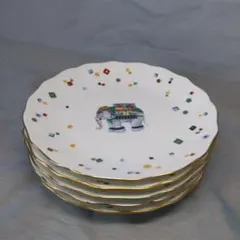 ナルミ幸せを呼ぶ象ケーキ皿5枚セット