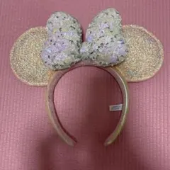 東京ディズニーリゾート カチューシャ スパンコール　シー20周年　ミニー　ピンク