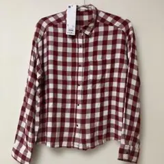 GU チェックシャツ ショート レッド Sのサムネイル