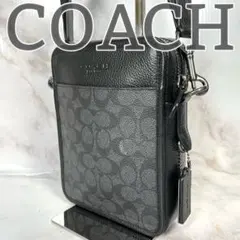 【未使用級】COACH クロスボディ メンズショルダーバッグ PVC レザー