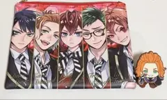 まとめ売り ツイステ ハーツラビュル寮フラットポーチ＋のっかりラバークリップ