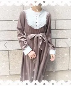 ♡新品タグ付き♡アクシーズファム　ヨーク切り替えベロアワンピースクラシカル