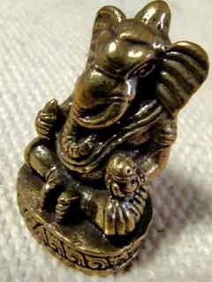 真鍮ガネーシャ置物A・開運金運学問の神様・インドヒンドゥー教
