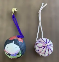 和風手まり飾り2点 鈴付き ひな祭り　ミニ