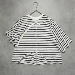 イア パピヨネ　 ボーダーケープ Tシャツ アシメ カットソー Fのサムネイル