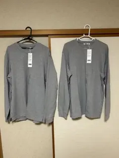 ユニクロ エアリズムコットンボーダーTシャツ 2枚セット XL 新品未使用