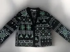 ZARA 刺繍入りカーディガン Sサイズ ブラック・グリーン