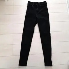 GUブラック スキニーパンツ ハイウエスト