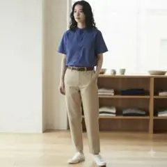 MHL. マーガレットハウエル バンドカラーシャツ ブルー サイズⅢ(L)のサムネイル
