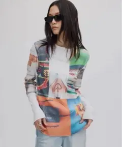 AMERI VINTAGE EMOTIONAL COLLAGE RIB TOP - メルカリ
