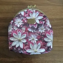 花柄がま口ポーチ