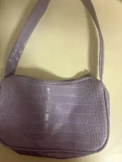 クロコダイル調 ショルダーバッグ パープルのサムネイル