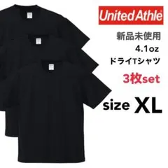新品 ユナイテッドアスレ ドライアスレチック Tシャツ 黒 3枚セット XL