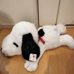 スヌーピー BIG 寝そべり ぬいぐるみ 赤リボン 大きめ