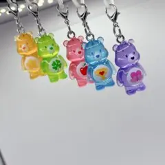 ケアベア　クリアマスコットチャーム2 めじるしアクセサリー　5種コンプリート✨