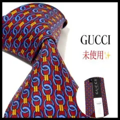未使用・タグ付き✨ グッチ ネクタイ 総柄 イタリア製 レッド