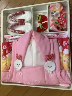 七五三 着物セット ピンク うさぎデザイン